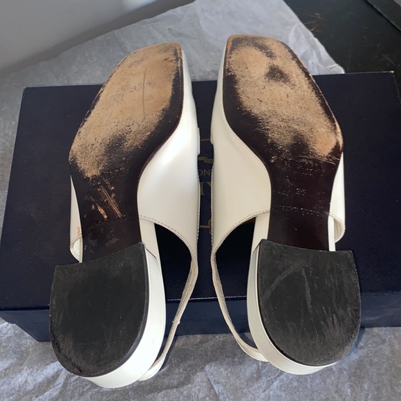 Prada white flat leather sling back sandal in size 6 - Picture 11 of 16